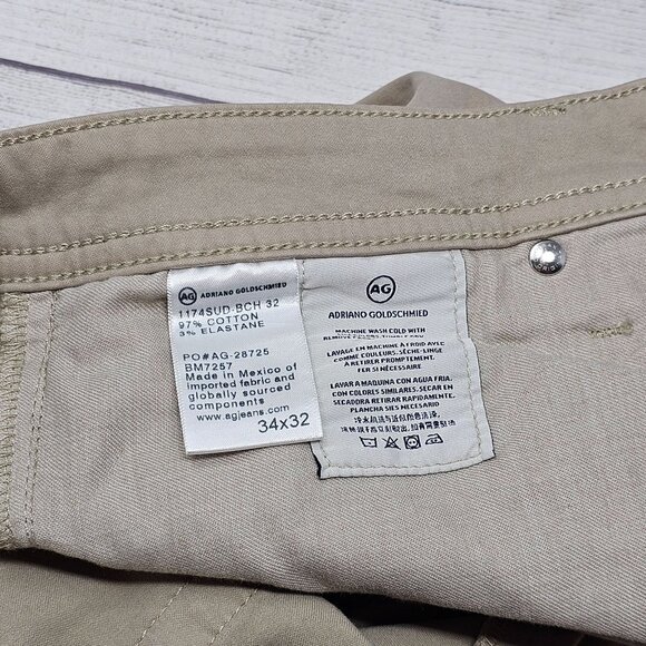 Adriano Goldschmied Beige‎ Pants Men's Straight Leg Size 34x32 - Picture 4 of 6